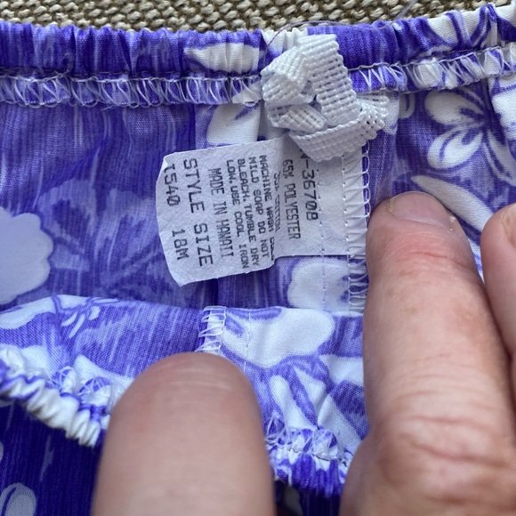 Made in Hawaii Sundress with Bloomers. Size 18 Months. Purple and White Floral. - Picture 5 of 8